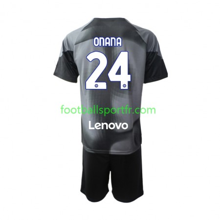 Tenue Inter Milan Andre Onana 24 Gardien Enfant Domicile 2022-2023 Maillot de Foot